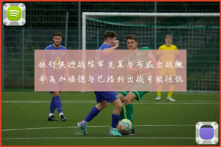 独行侠迎战绿军克莱与布威出战概率高加福德与巴格利出战可能性低